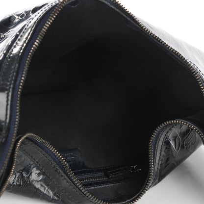 Gucci Patent Calfskin Horsebit Embossed Glam Hobo Navy 7 of 11