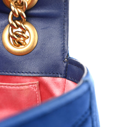 Gucci Velvet Matelasse Mini GG Marmont Shoulder Bag Cobalt Blue 11 of 14