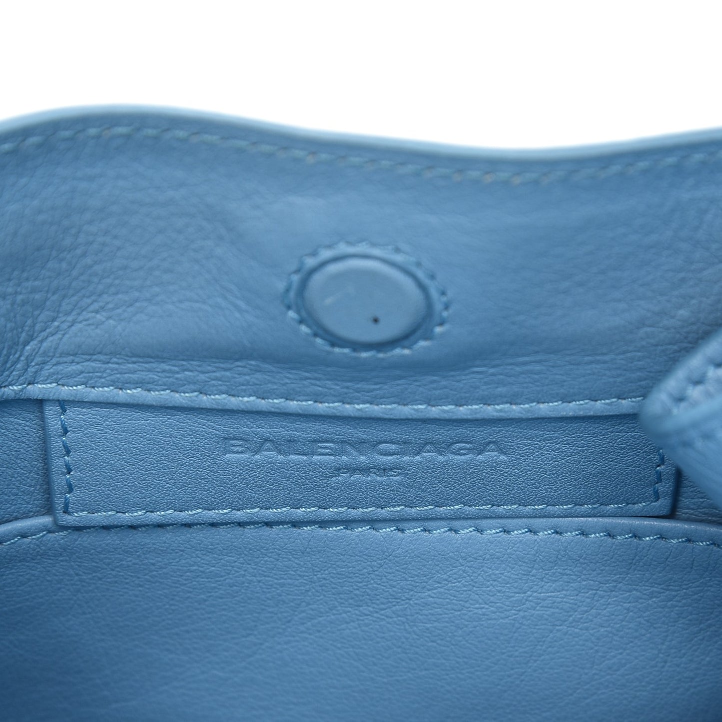 Supple Calfskin Papier Mini A4 Zip Around Tote Bleu Azur Clair