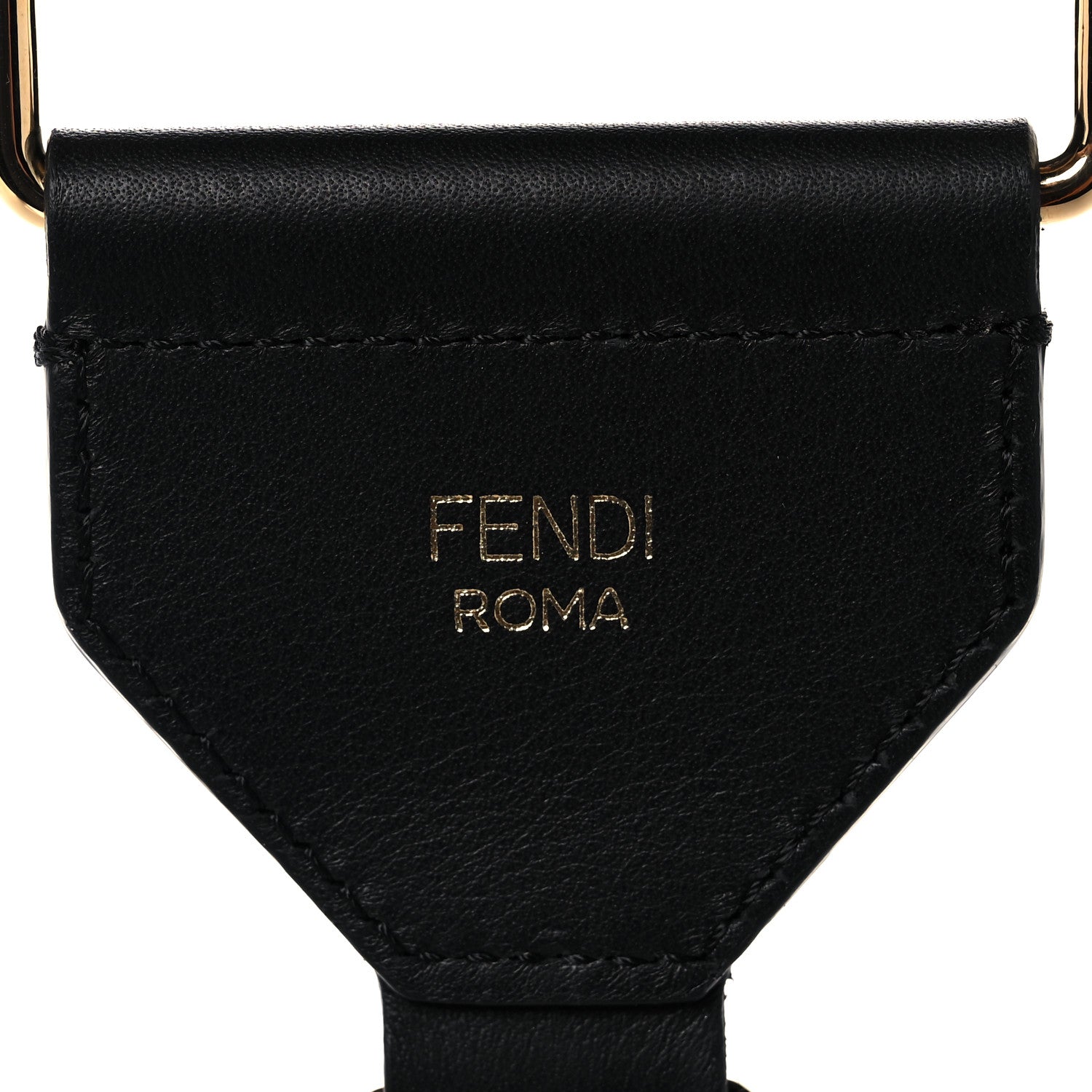Fendi Ribbon Vitello Seta FF 1974 Adjustable Strap You Fango Marrone Black 3 of 5