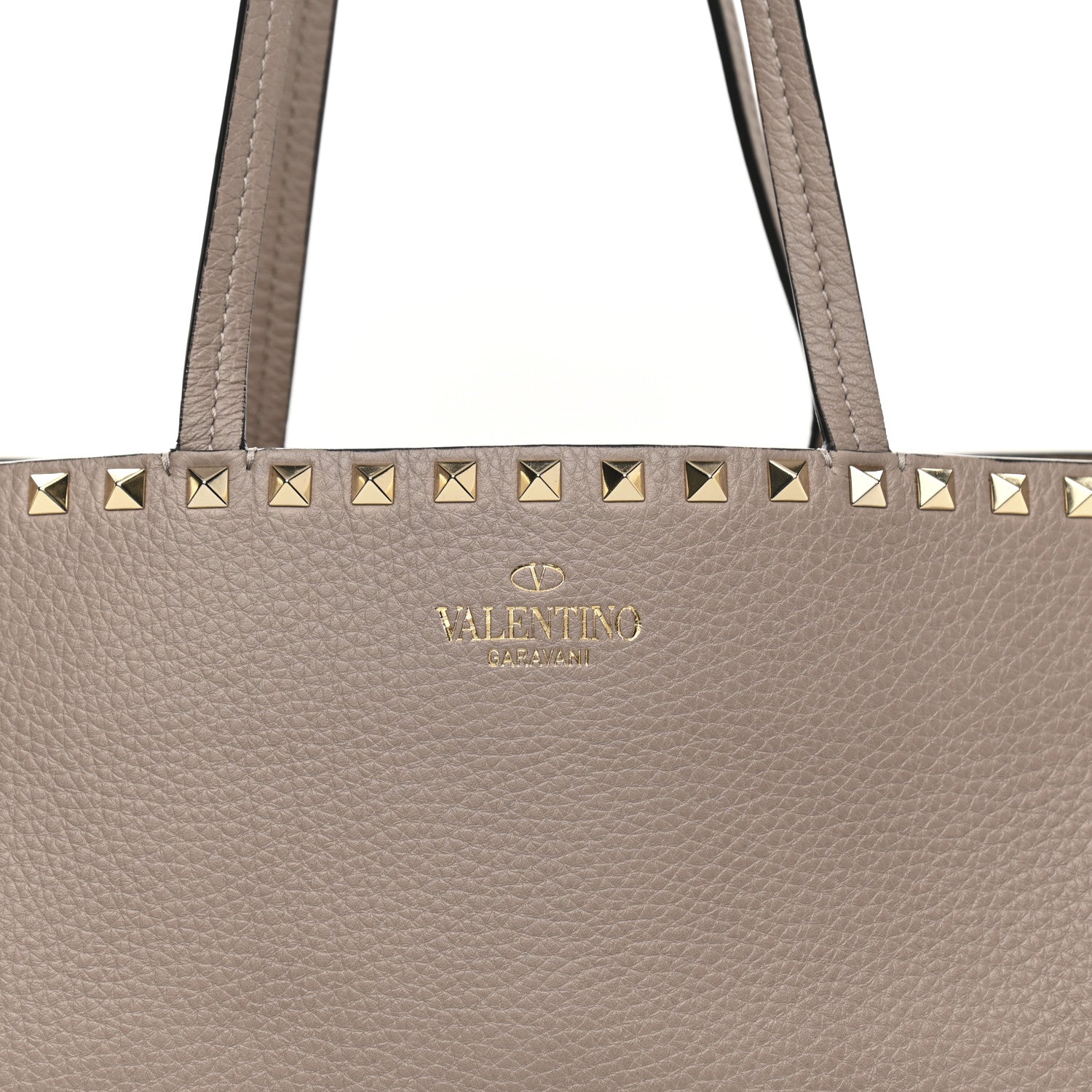Valentino Garavani Grained Calfskin Rockstud Shoulder Tote Poudre 8 of 15