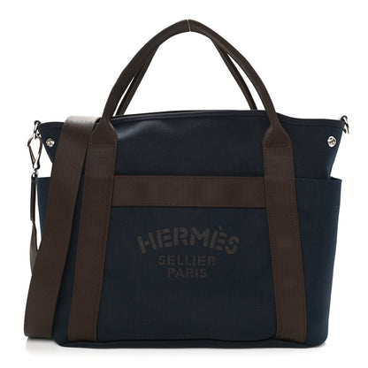 Hermes Toile Sac De Pansage Groom Bleu Navy Feu 1 of 13