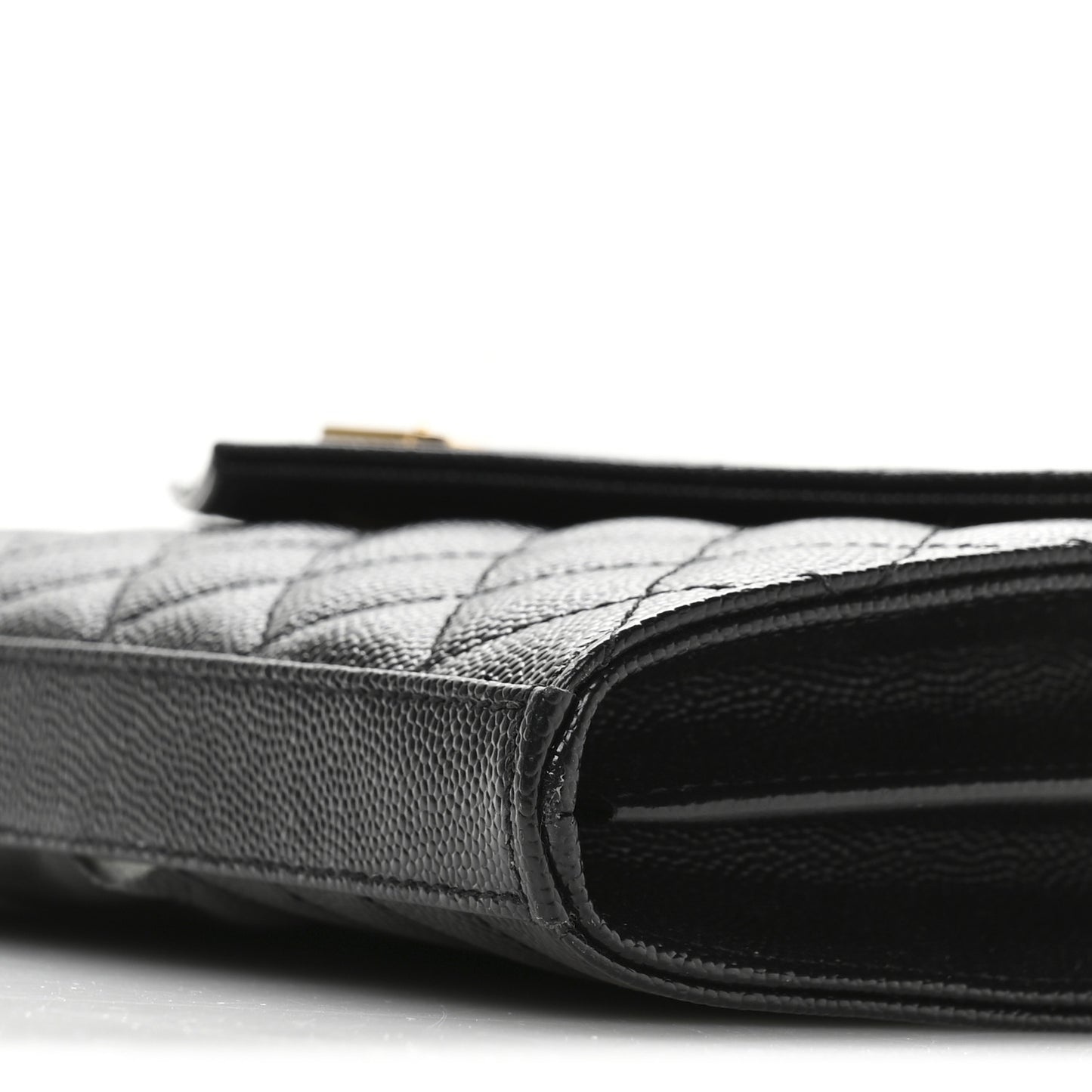 Grain De Poudre Mixed Matelasse Triquilt Monogram Chain Wallet Black