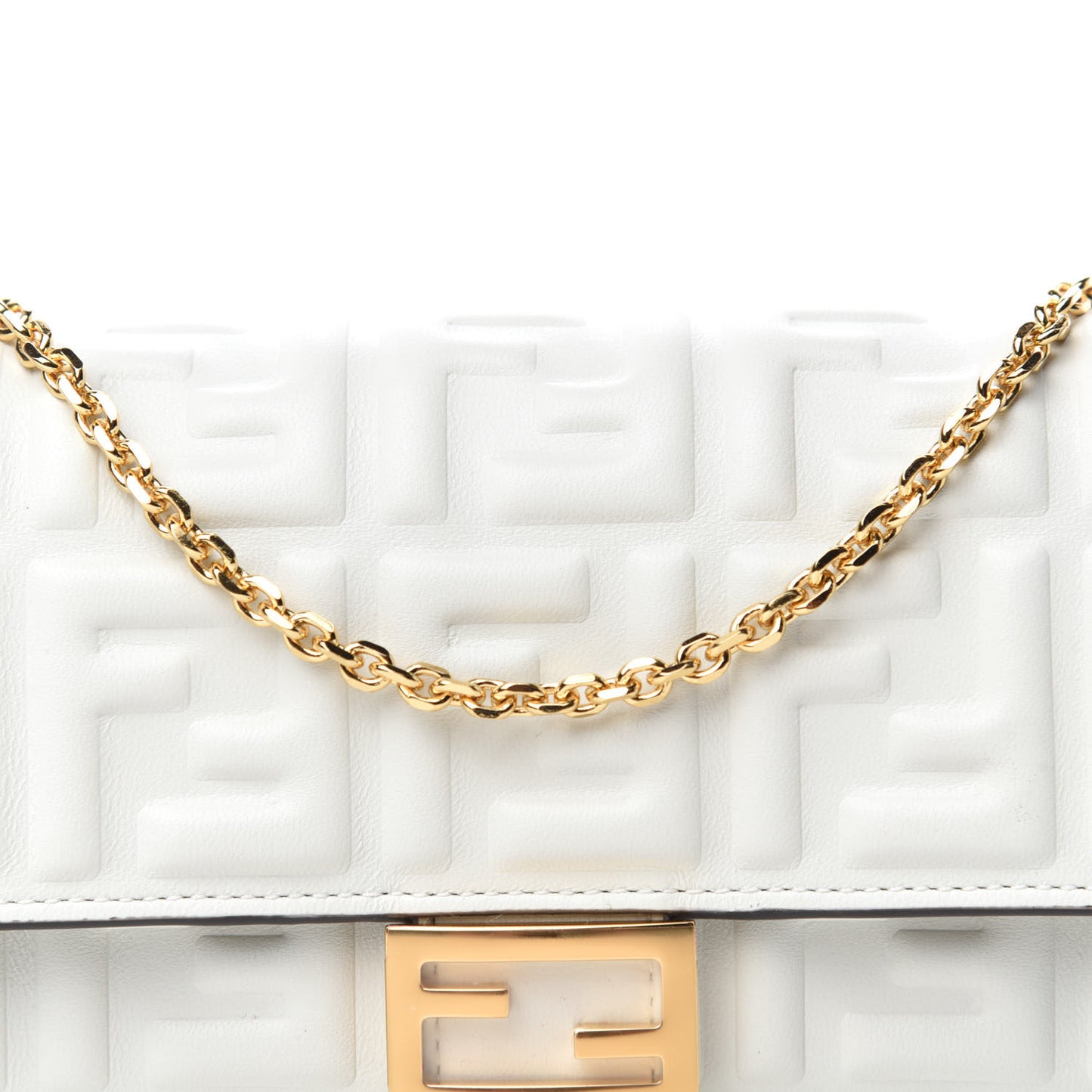 Nappa Matisse FF Embossed Continental Wallet On Chain White