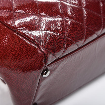 Chanel Patent Caviar Diamond Quilted Shine Small Reissue Tote Red 11 of 11