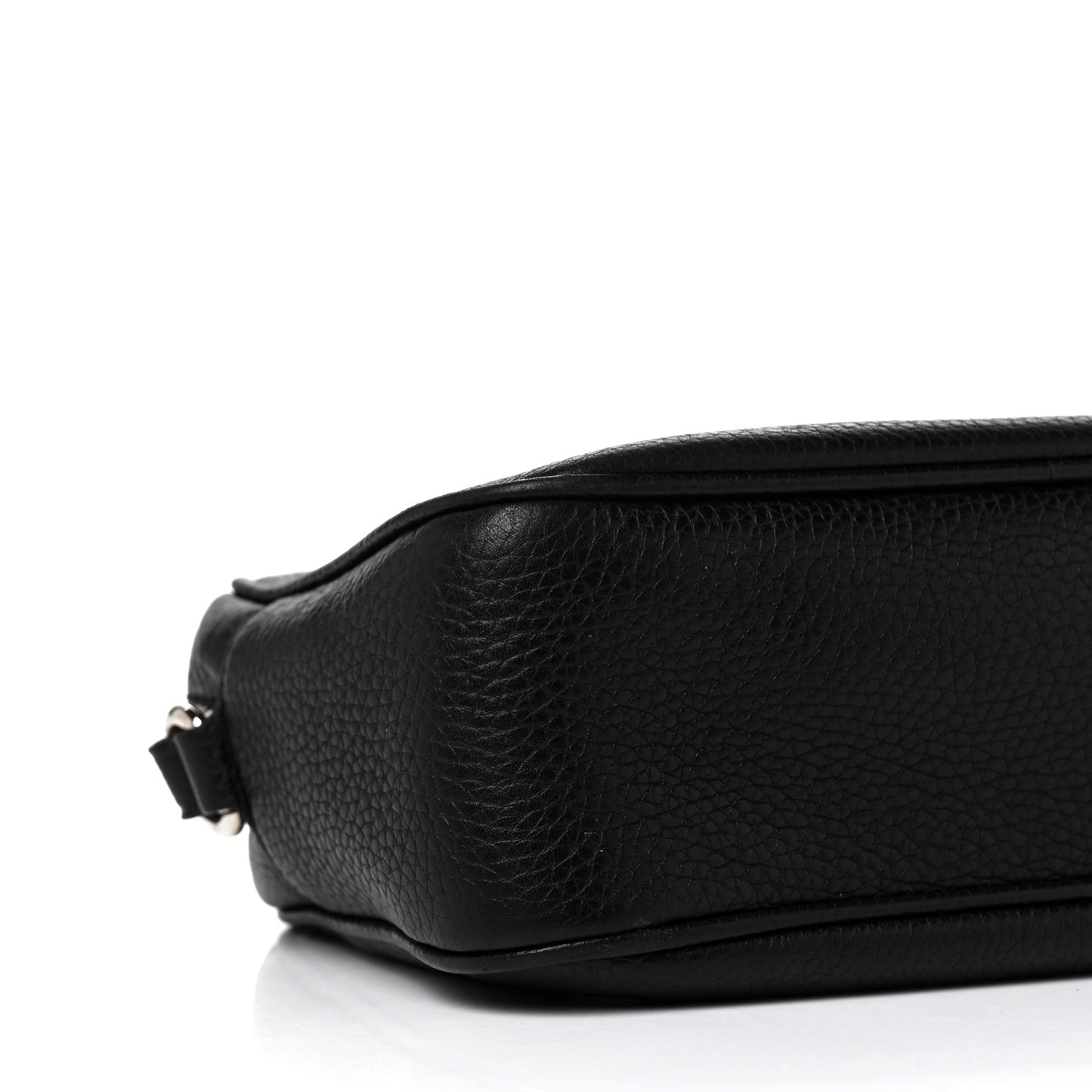Pebbled Calfskin Small Soho Disco Bag Black