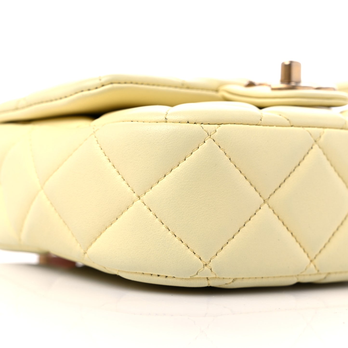 Lambskin Quilted Enamel Chain Mini Flap Yellow