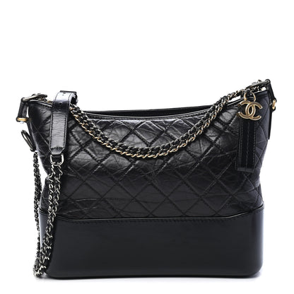 Chanel Aged Calfskin Quilted Medium Gabrielle Hobo Black 1 of 9