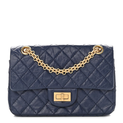 Chanel Aged Calfskin Quilted 2.55 Reissue Mini Flap Navy 1 of 11
