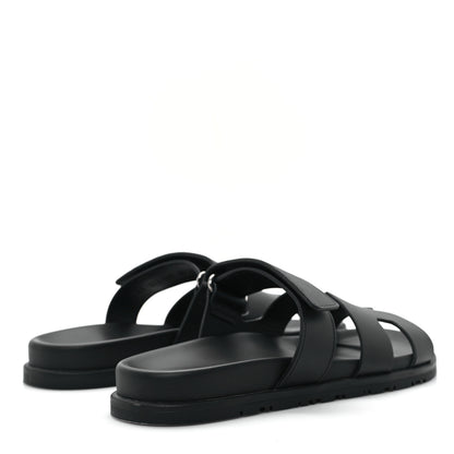 Hermes Calfskin Womens Chypre Sandals 38 Black 5 of 10
