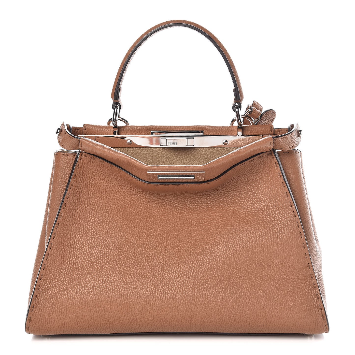 Cuoio Romano Selleria Bi-Color Medium Peekaboo Iconic Satchel Mou Deserto