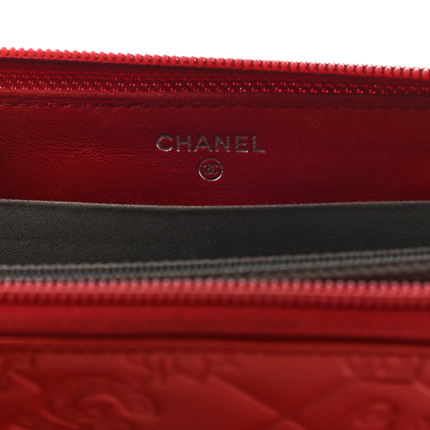 Chanel Patent Calfskin Lucky Symbols Zip Around Wallet Red 7 of 15
