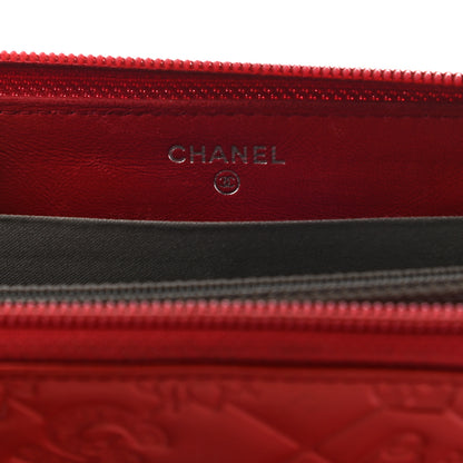 Chanel Patent Calfskin Lucky Symbols Zip Around Wallet Red 7 of 15