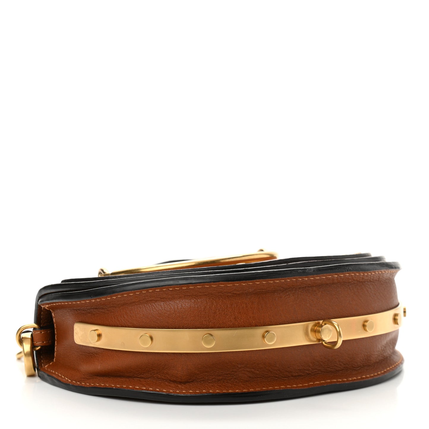 Calfskin Small Nile Bracelet Minaudiere Bag Caramel