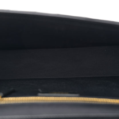Saint Laurent Grain De Poudre Matelasse Chevron Large Monogram Satchel Black 5 of 11