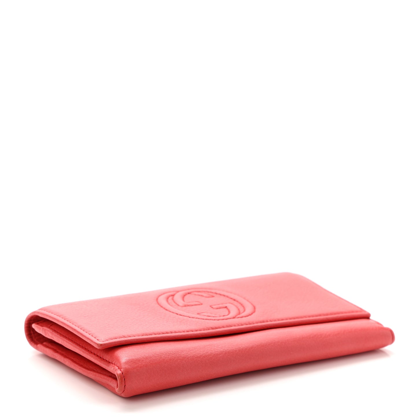 Pebbled Calfskin Large Soho Continental Wallet Red