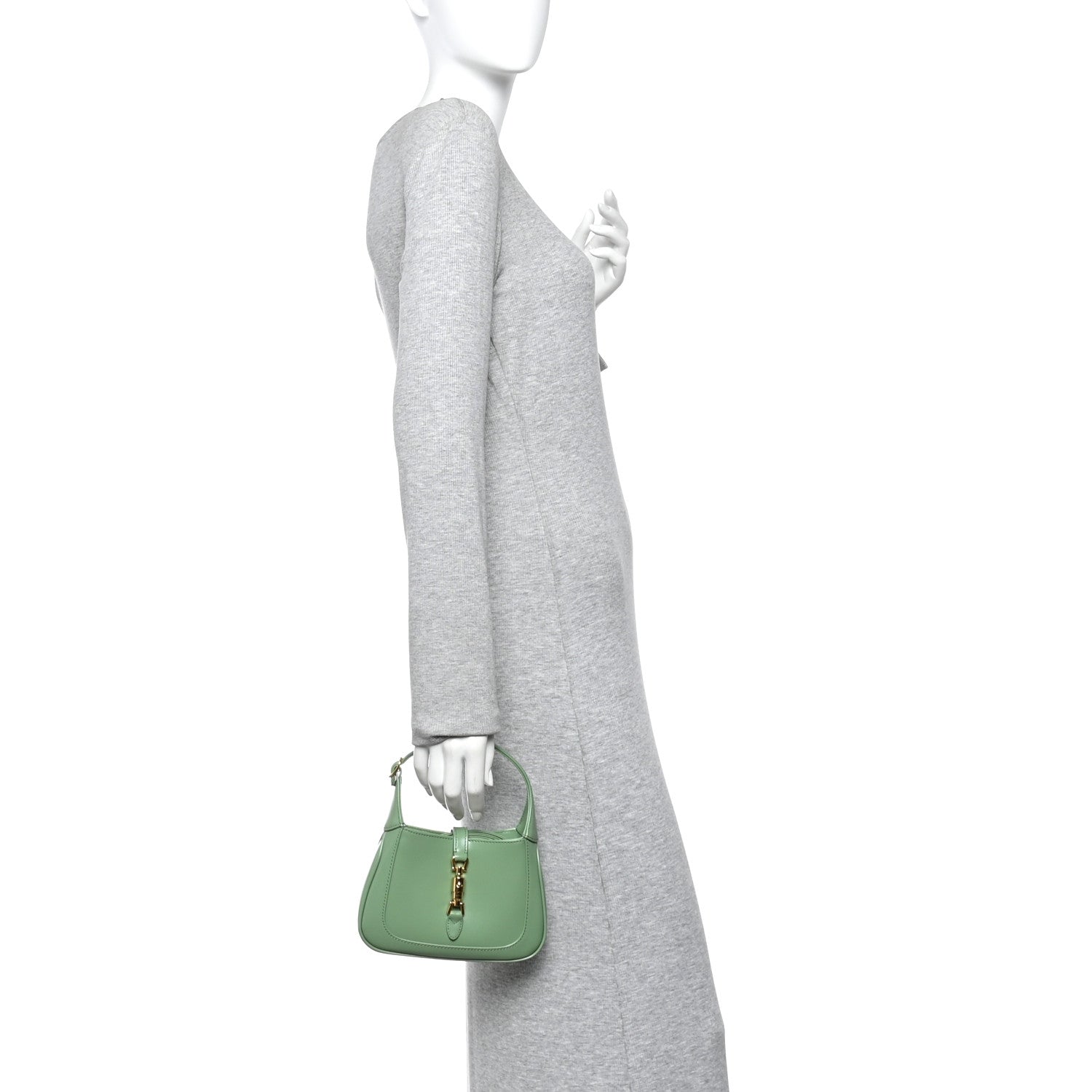 Gucci Boarded Dyana Lux Calfskin Mini Jackie 1961 Hobo Green Soil Grass 2 of 11