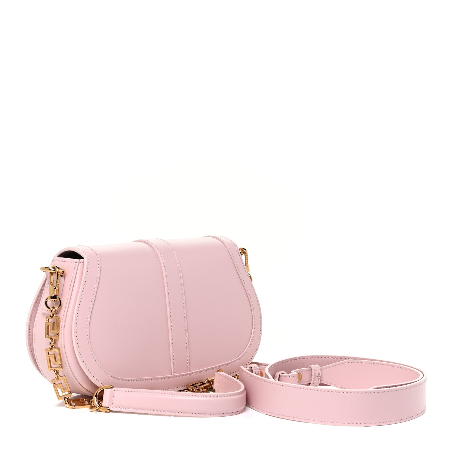 Versace Calfskin Medium Greca Goddess Shoulder Bag Pale Pink 3 of 13