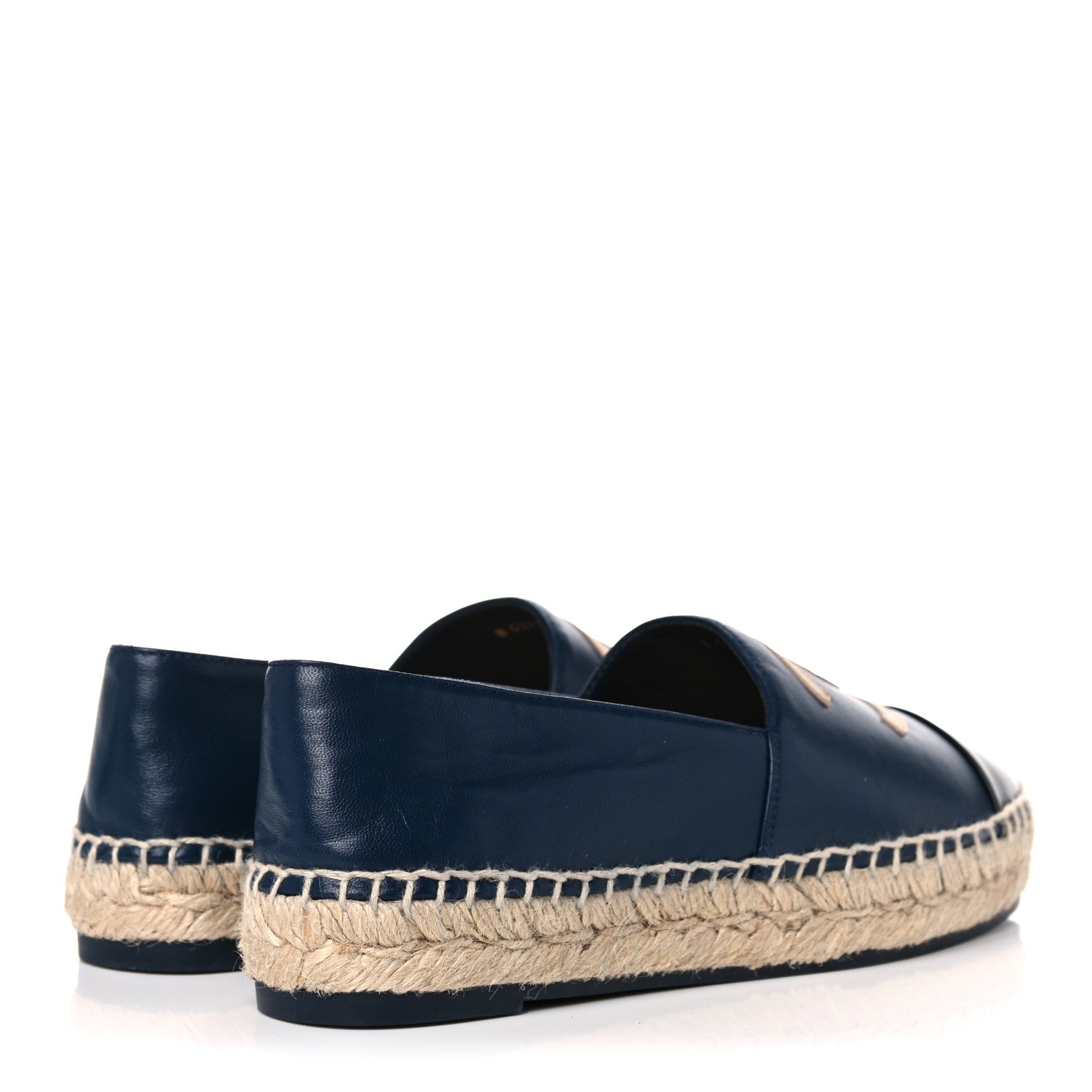 Chanel Lambskin CC Espadrilles 37 Navy Black Beige 4 of 12