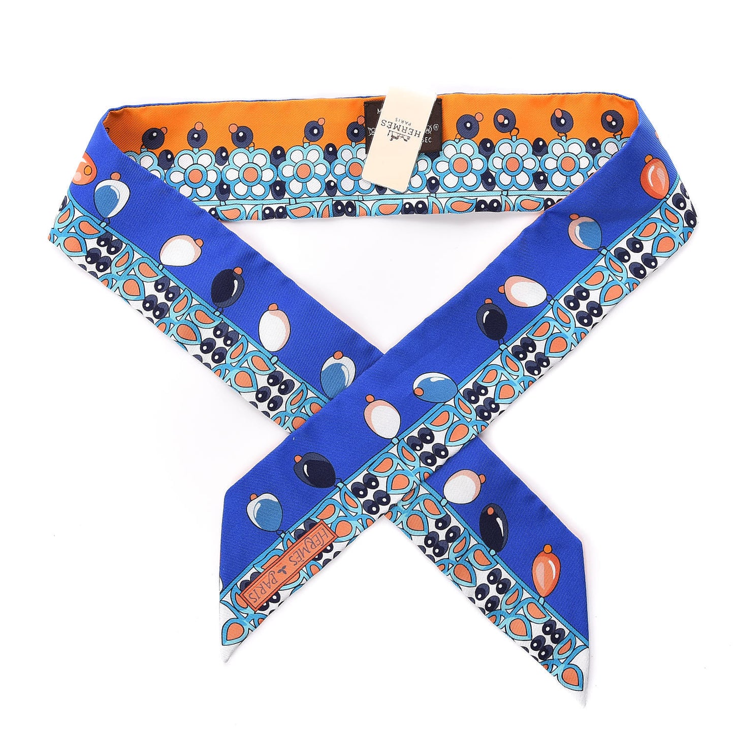 Silk Parures Des Maharajas Twilly Bleu Royal Orange Turquoise