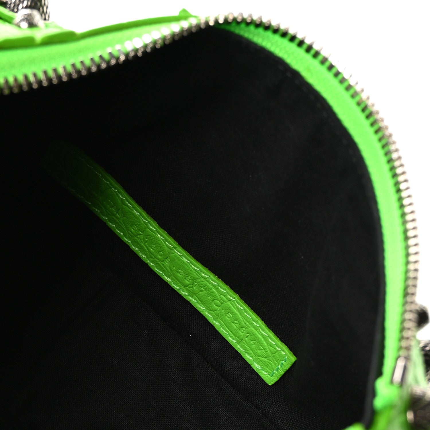 Balenciaga Extra Supple Calfskin Crocodile Embossed Le Cagole Shoulder Bag XS Acid Green 8 of 11