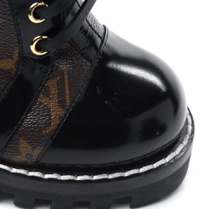 Louis Vuitton Patent Calfskin Monogram Star Trail Ankle Boots 35 Black 10 of 16