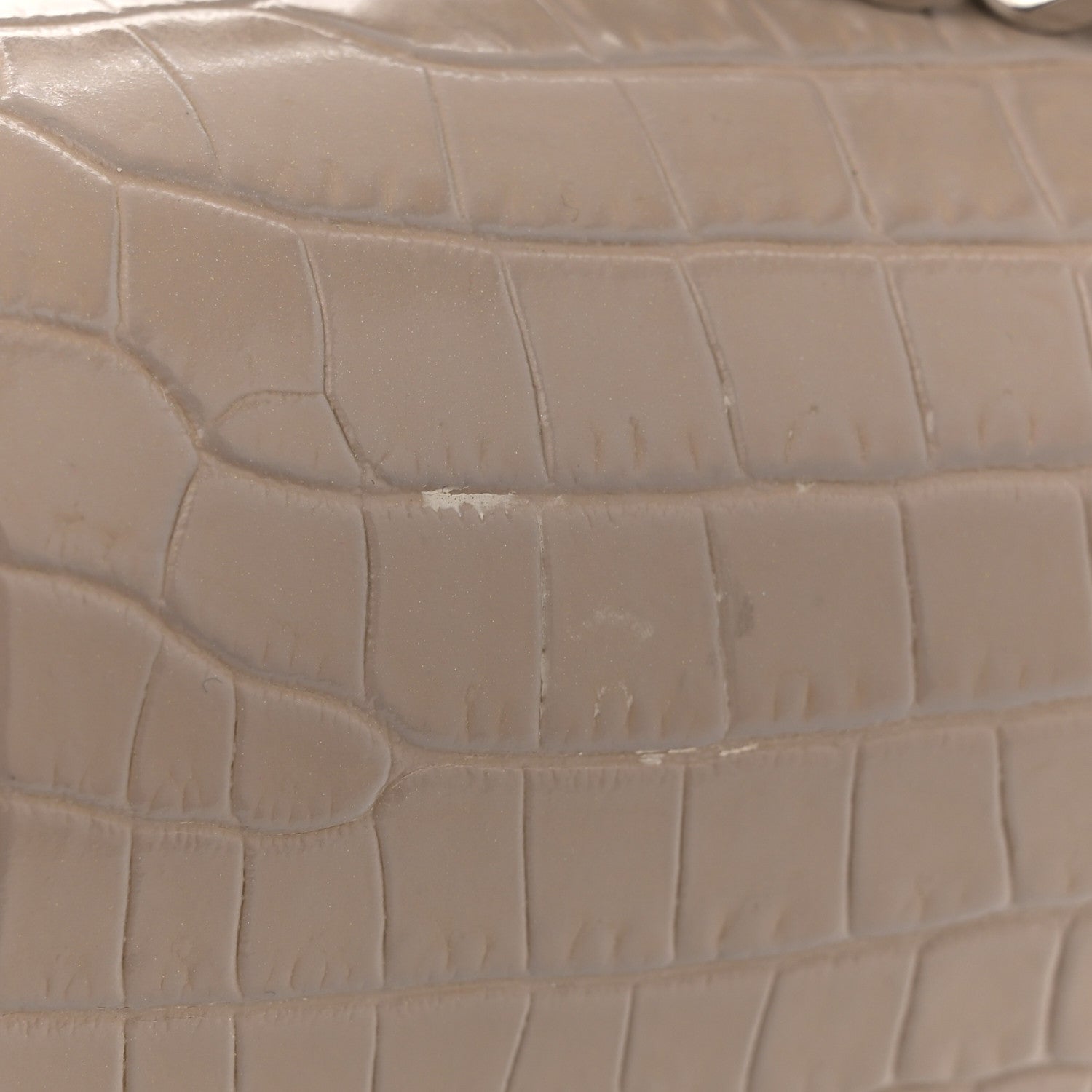 Saint Laurent Calfskin Crocodile Embossed Medium Monogram Sunset Dusty Grey 13 of 17