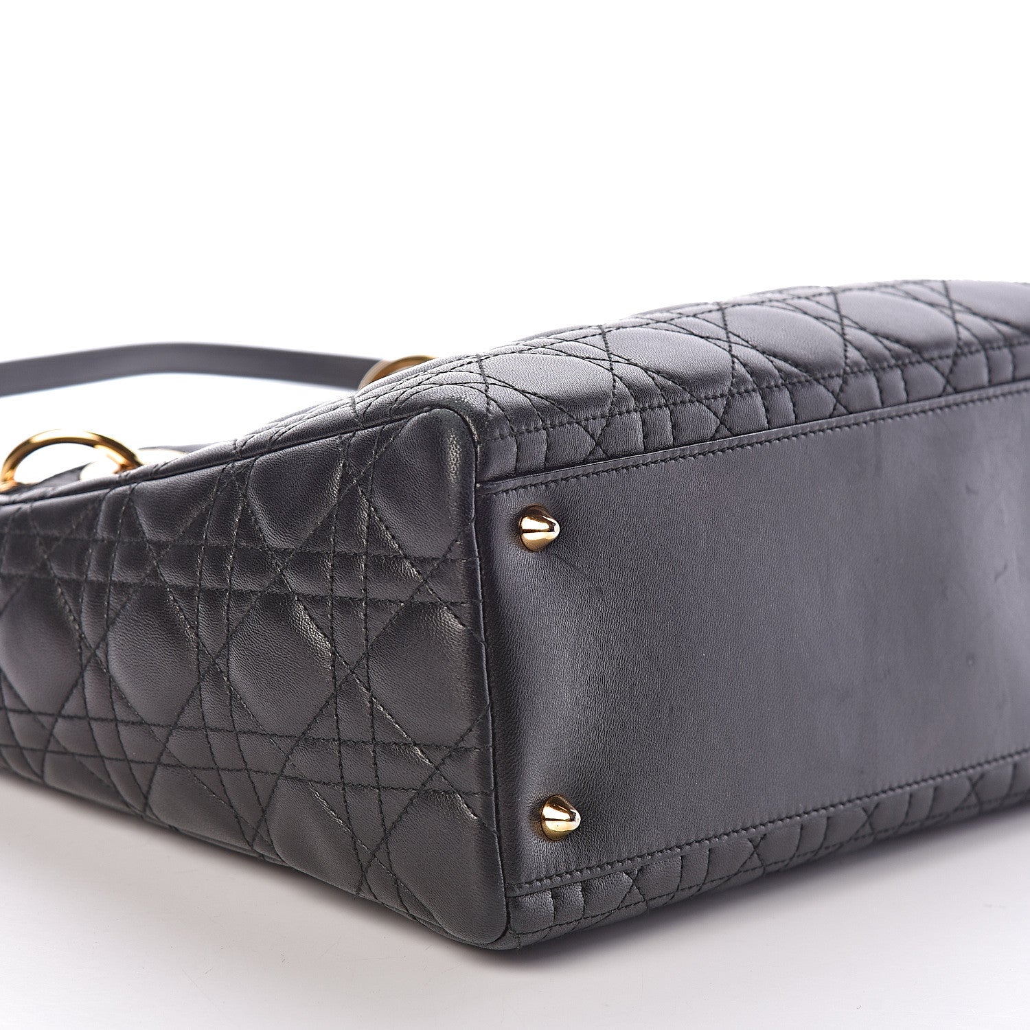 Christian Dior Lambskin Cannage Medium Lady Dior Black 8 of 10