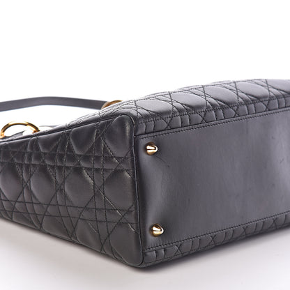 Christian Dior Lambskin Cannage Medium Lady Dior Black 8 of 10