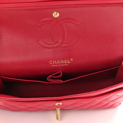 Chanel Lambskin Quilted Medium Double Flap Dark Pink 5 of 10