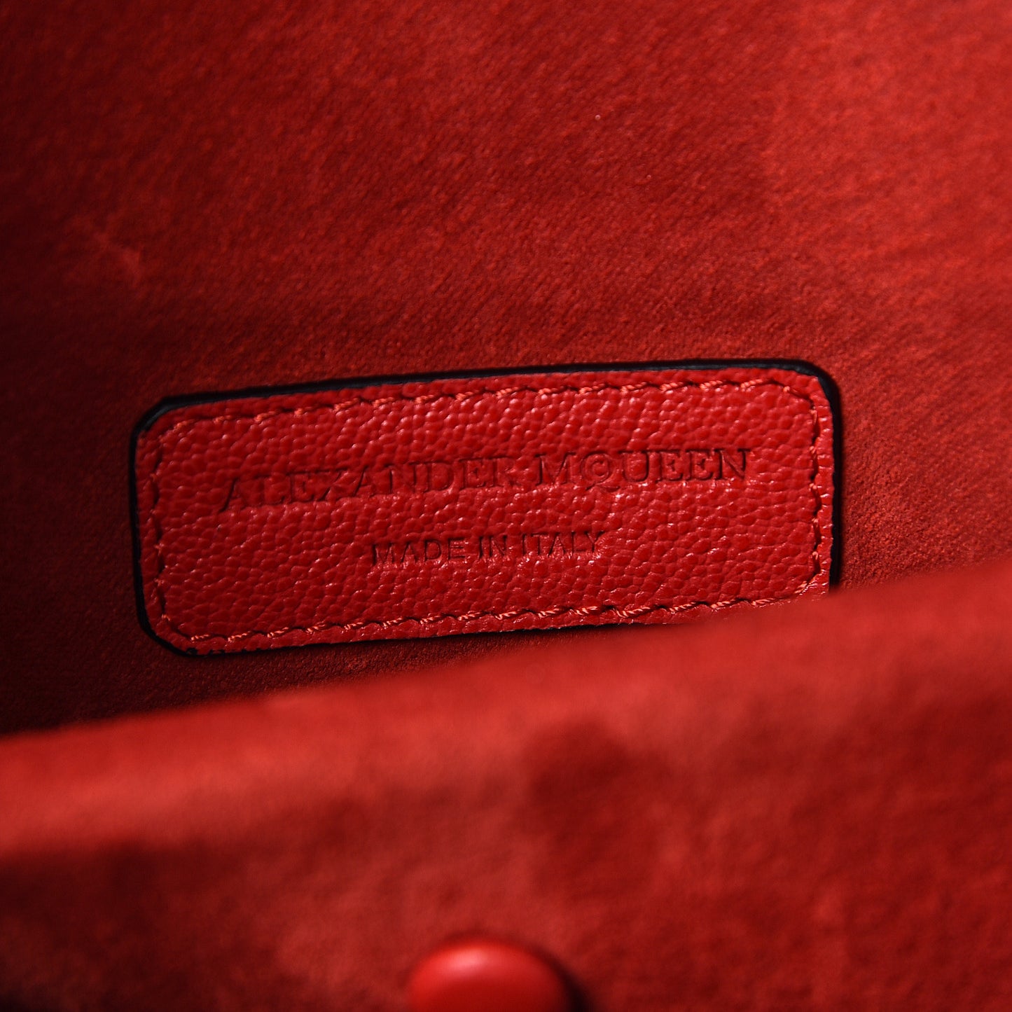 Grained Calfskin Medium Insignia Flap China Red