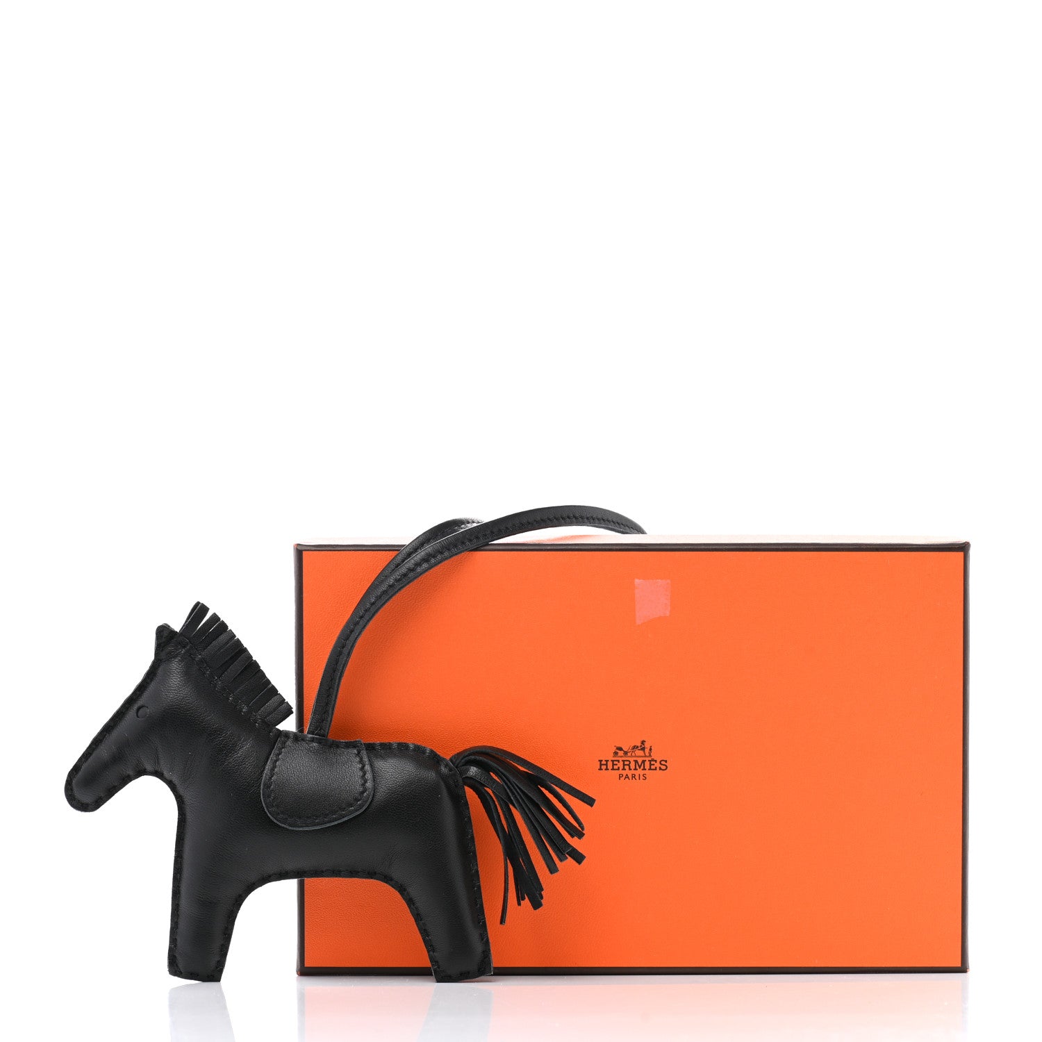 Hermes Milo Lambskin Grigri Rodeo Horse Bag Charm So Black 4 of 4