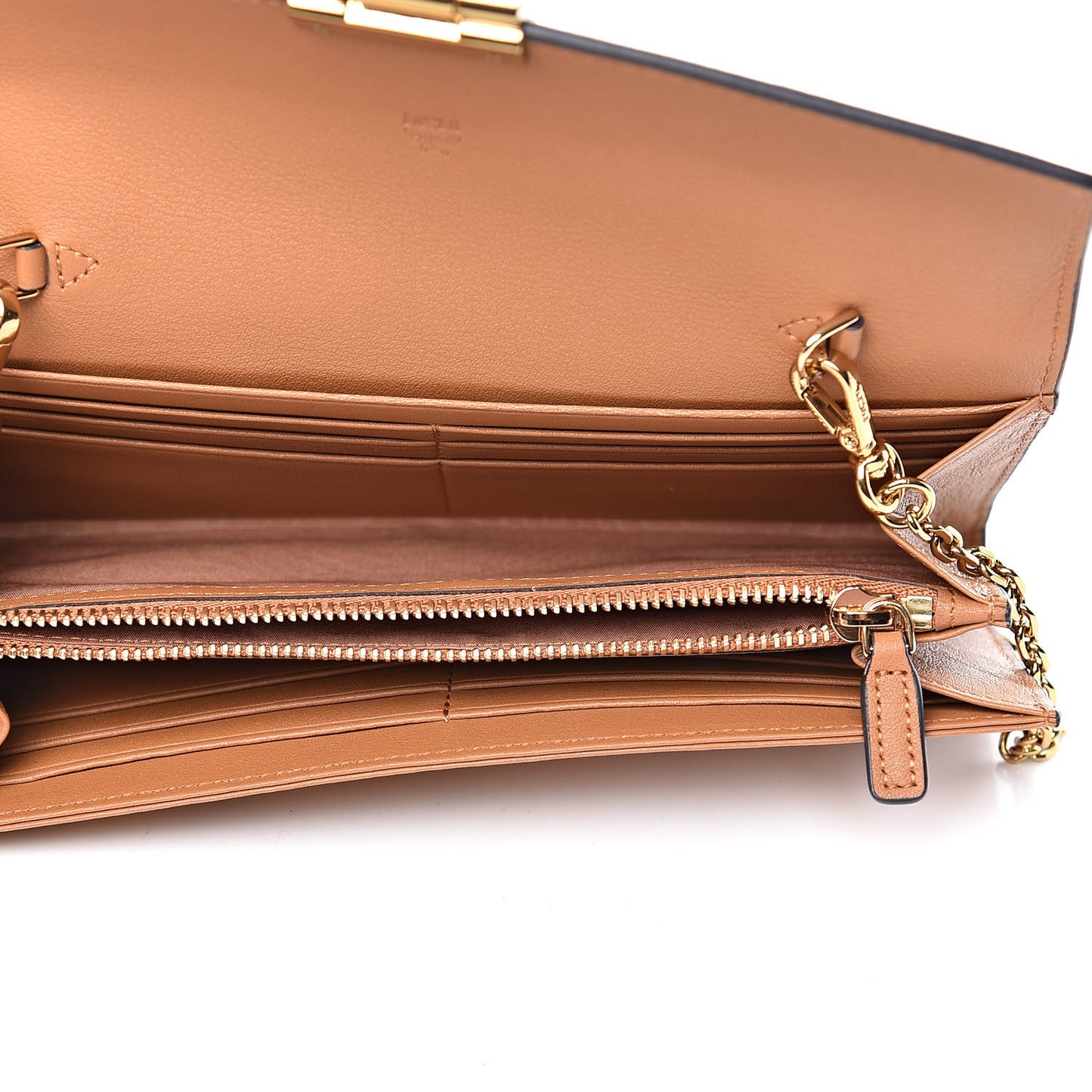 Visetos Large Patricia Love Patch Wallet On Chain Cognac