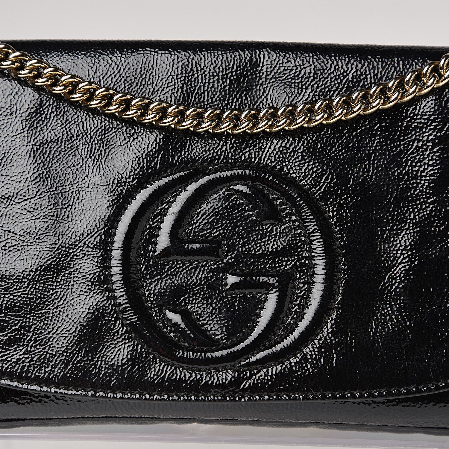 Gucci Patent Medium Soho Flap Crossbody Black 17 of 17