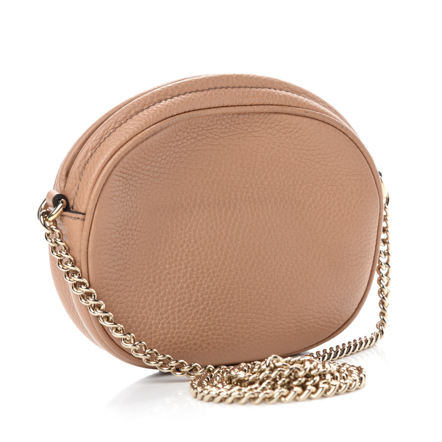 Pebbled Calfskin Mini Soho Chain Bag Camelia
