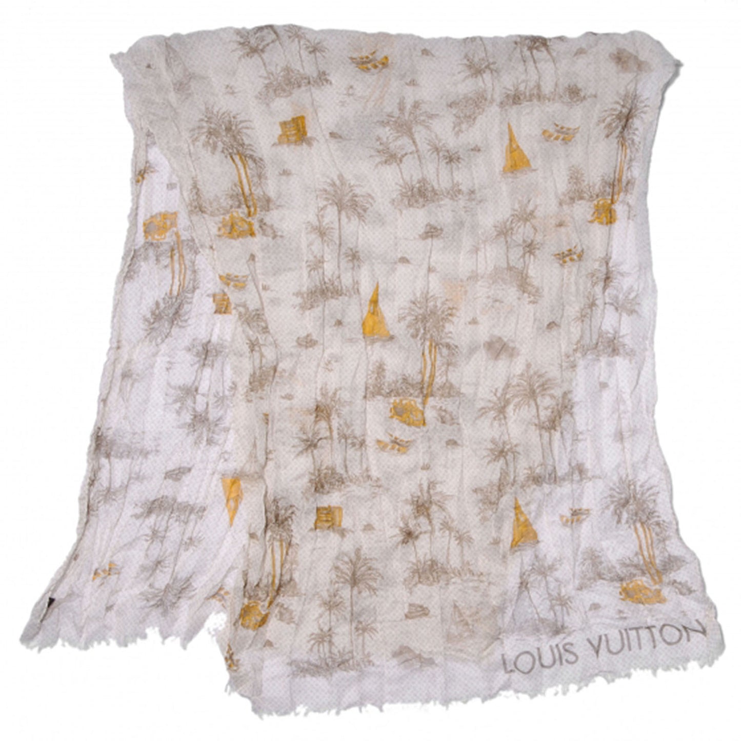Cotton Linen Toile Etole De Louis Stole Beige