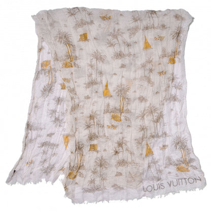 Louis Vuitton Cotton Linen Toile Etole De Louis Stole Beige 3 of 7