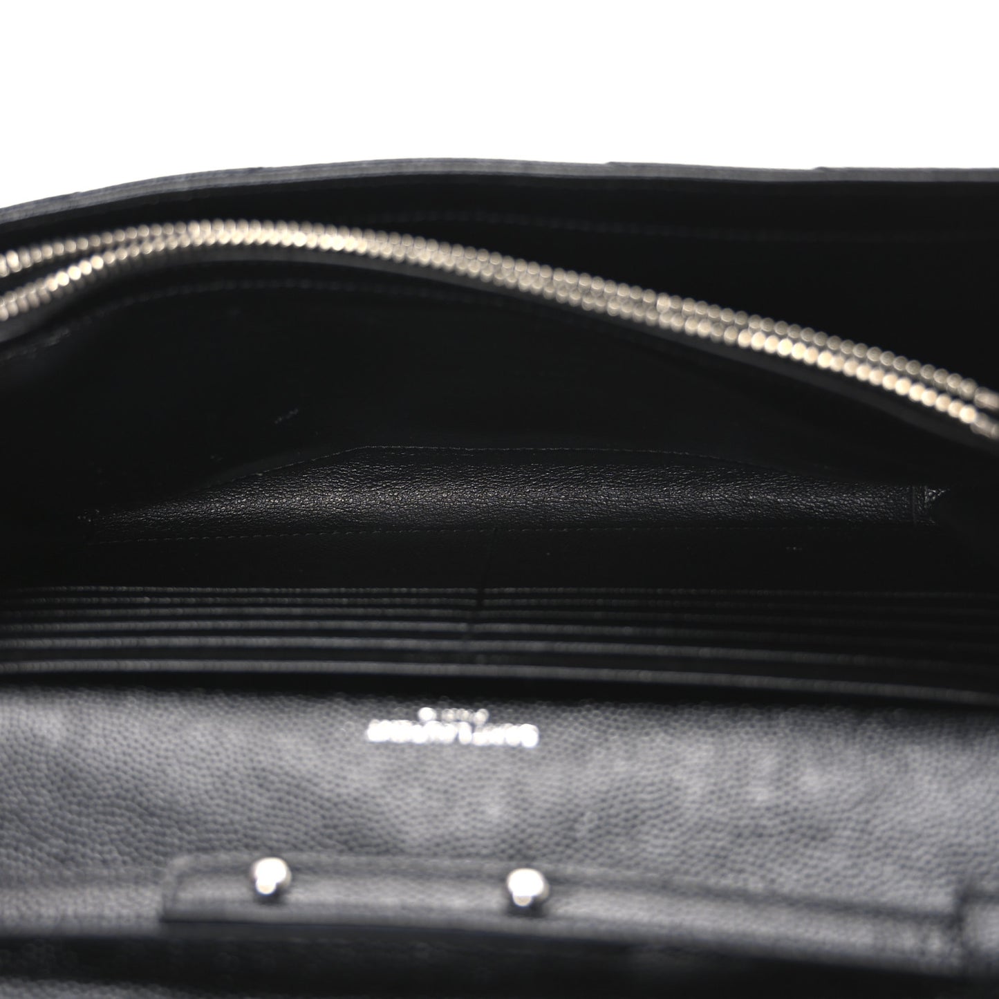 Grain De Poudre Matelasse Chevron Monogram Chain Wallet Black