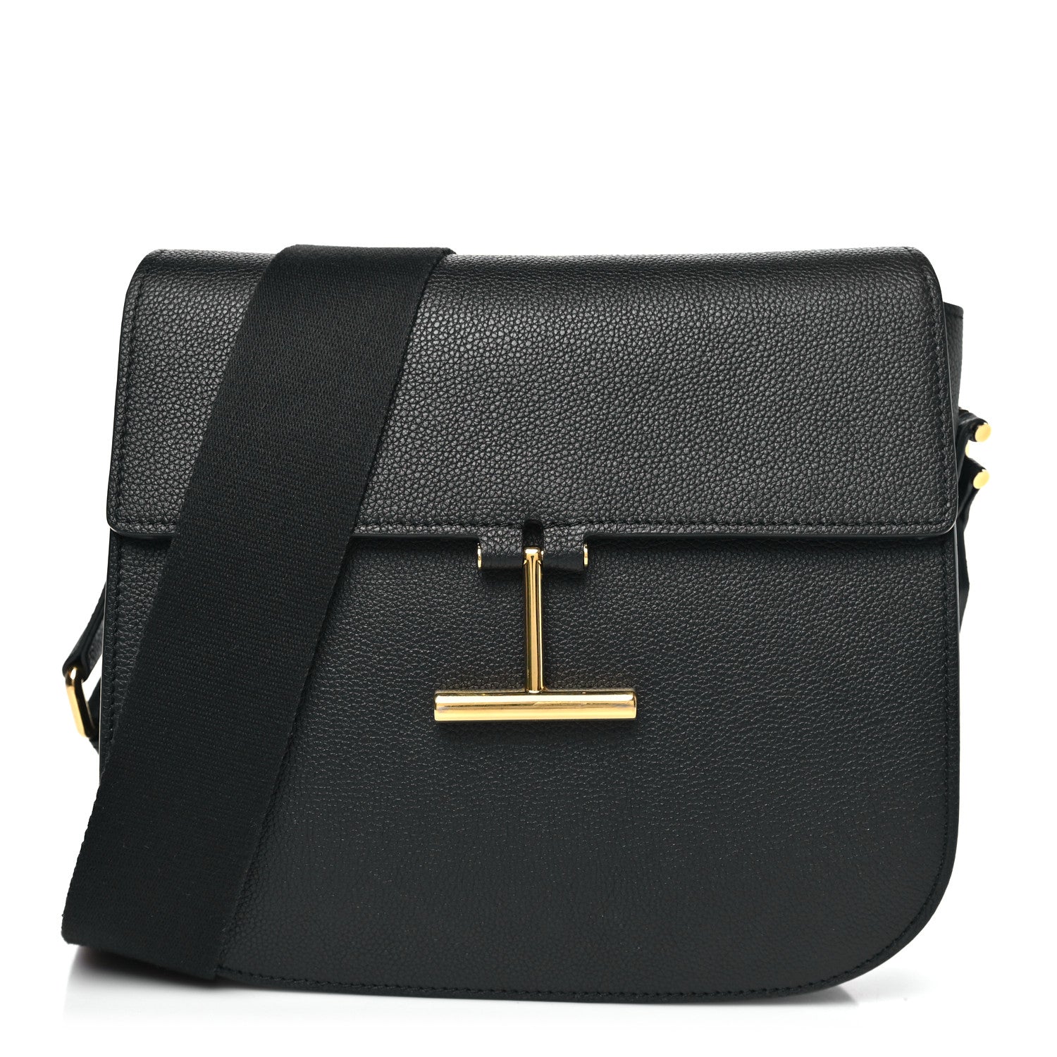 Tom Ford Calfskin Medium T Clasp Tara Crossbody Bag Black 1 of 10