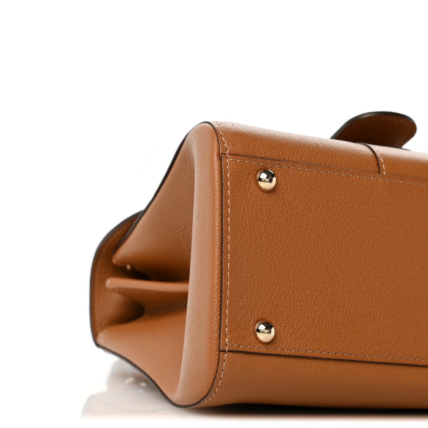 Grained Calfskin Mini Brillant Satchel Natural