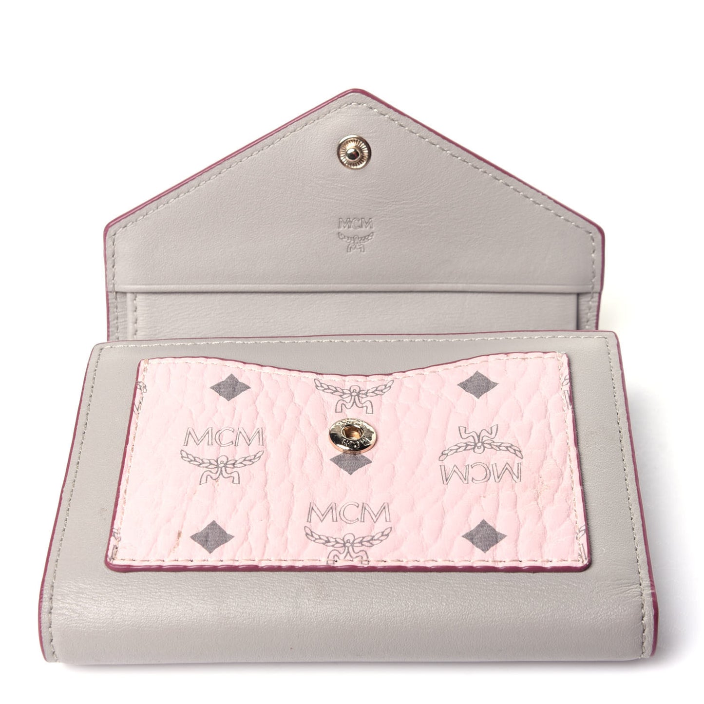 Visetos Mini Love Letter Flap Wallet Pink Beige