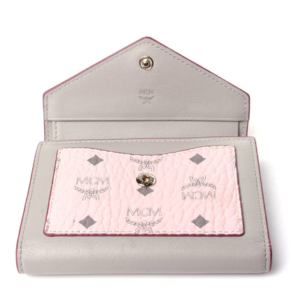 MCM Visetos Mini Love Letter Flap Wallet Pink Beige 11 of 12