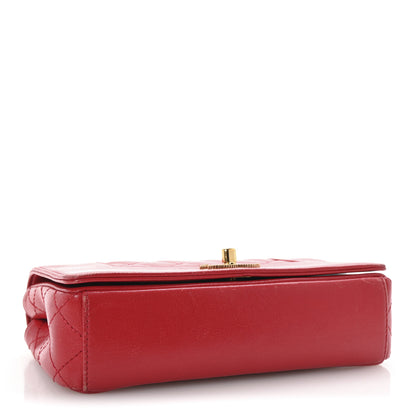 Chanel Sheepskin Quilted Medium Vintage Mademoiselle Flap Red 4 of 10