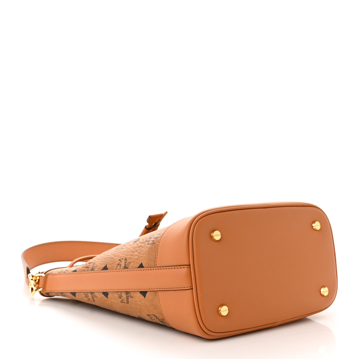 MCM Visetos Medium Dessau Drawstring Bucket Bag Cognac 4 of 10