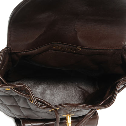 Chanel Lambskin Quilted Backpack Brown 5 of 9