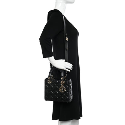 Christian Dior Lambskin Cannage Small My ABCDior Lady Dior Black 2 of 13