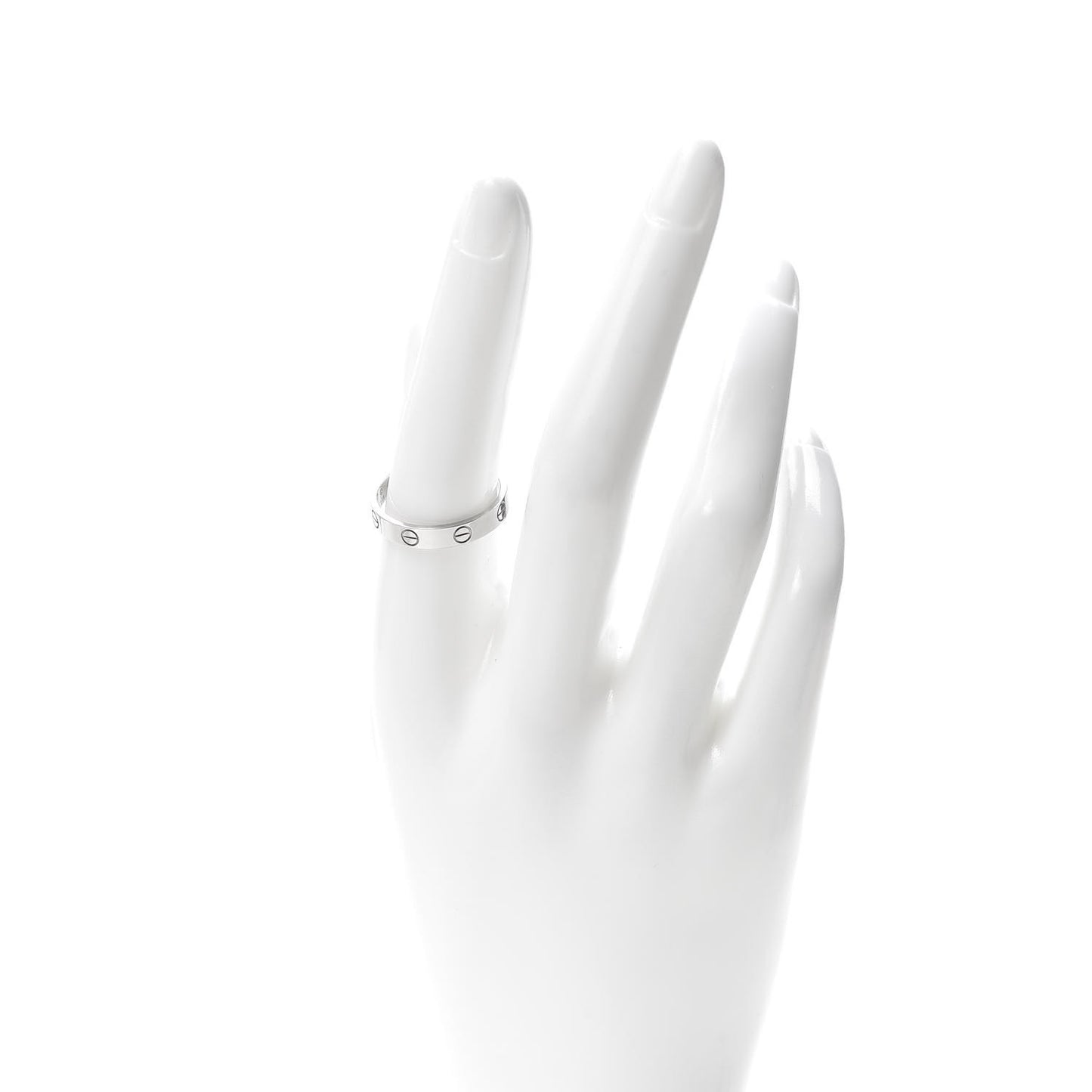 18K White Gold LOVE Wedding Band Ring 57 8
