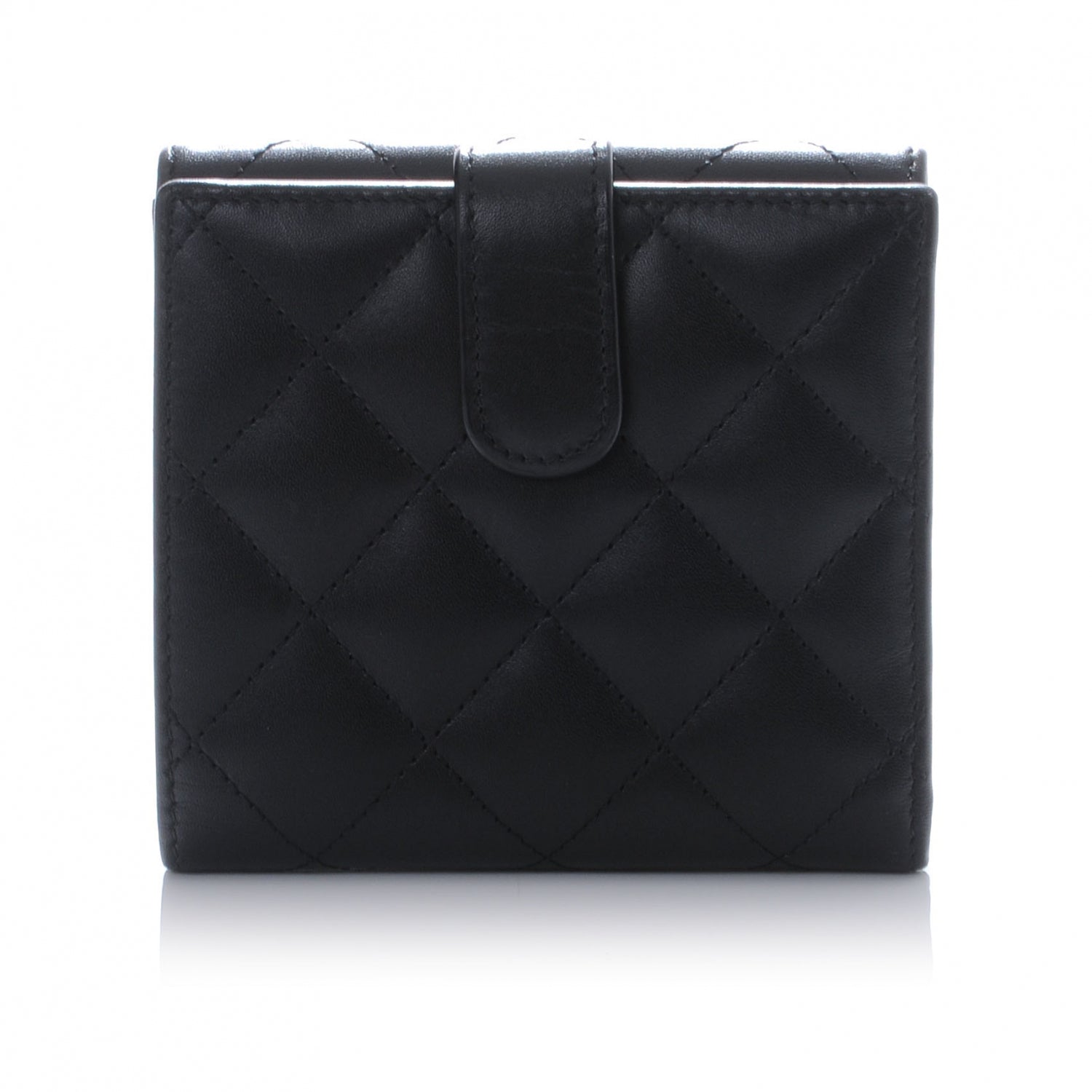 Chanel Calfskin Quilted Cambon Compact Wallet Black 3 of 8