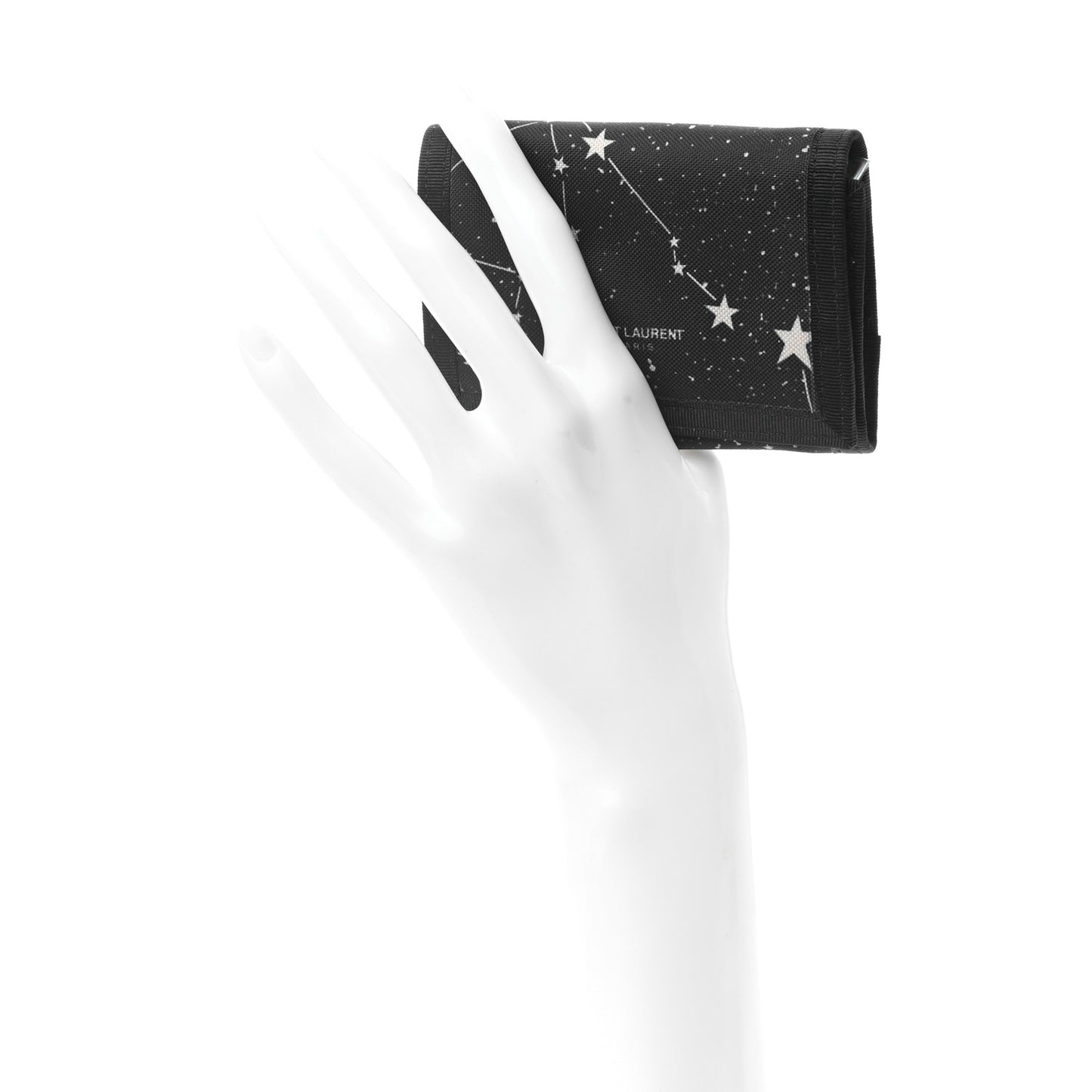 Nylon Constellation Print Tiny Buffalo Wallet Black