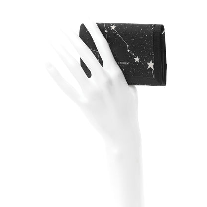 Saint Laurent Nylon Constellation Print Tiny Buffalo Wallet Black 2 of 7